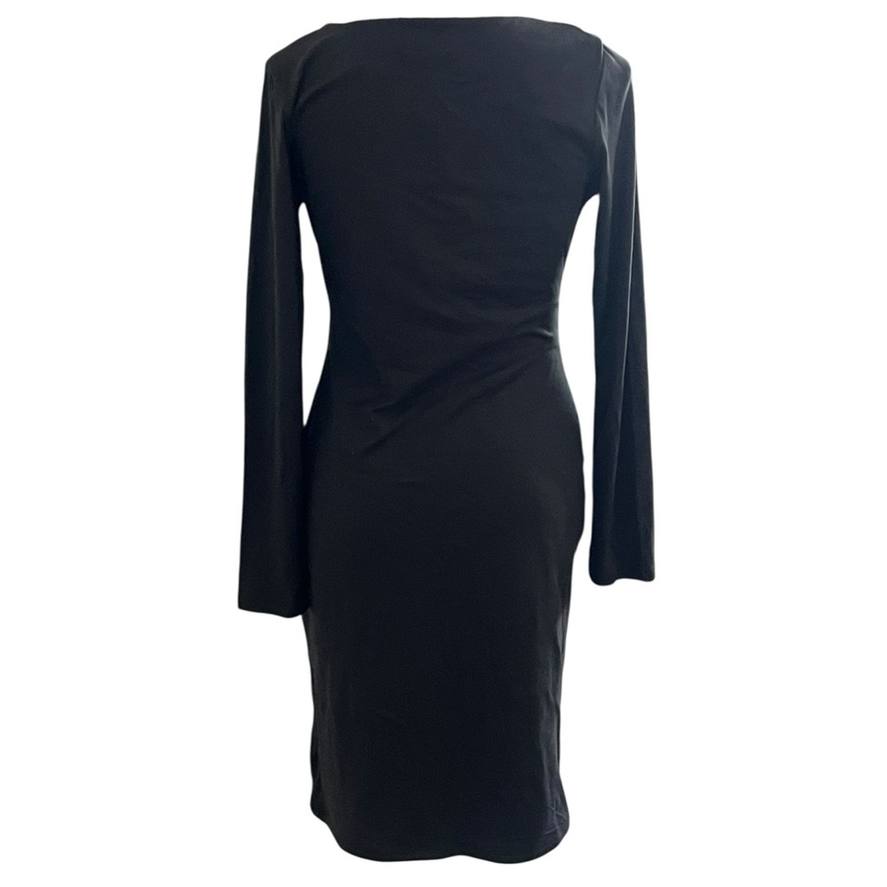 Fashion Nova Hadley Black Double Lined Long Sleeve Midi Dress Size Large - Picture 5 of 9